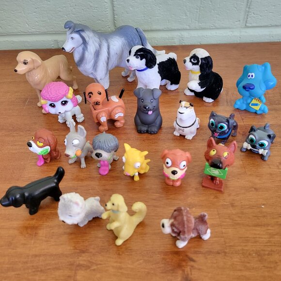 Toy Dog Figure Lot of 21 Mixed Years Sets PVC & Plastic Figures some vintage T3 - Picture 1 of 7